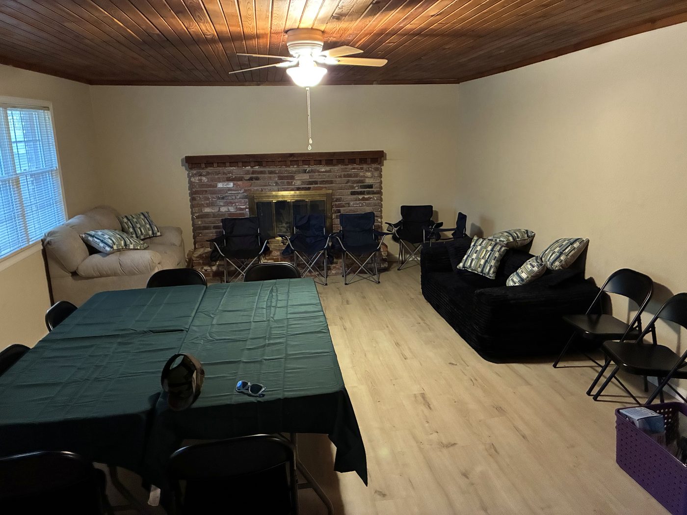 Gathering room set up for a group