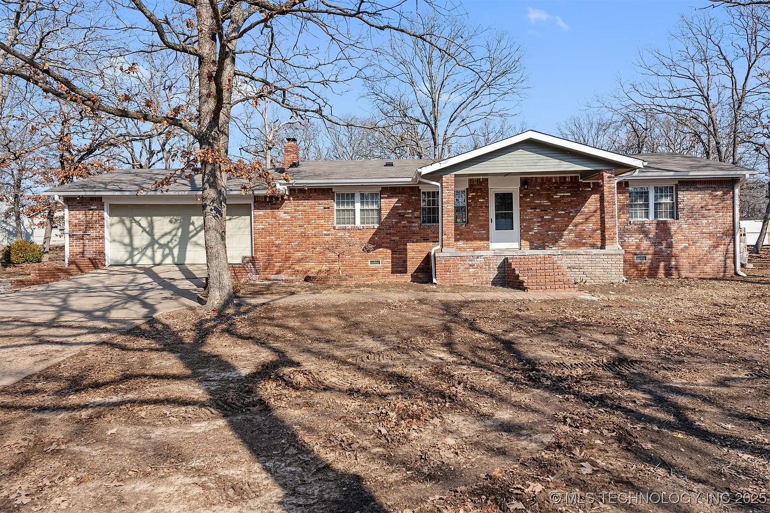 Front of the main house with garage